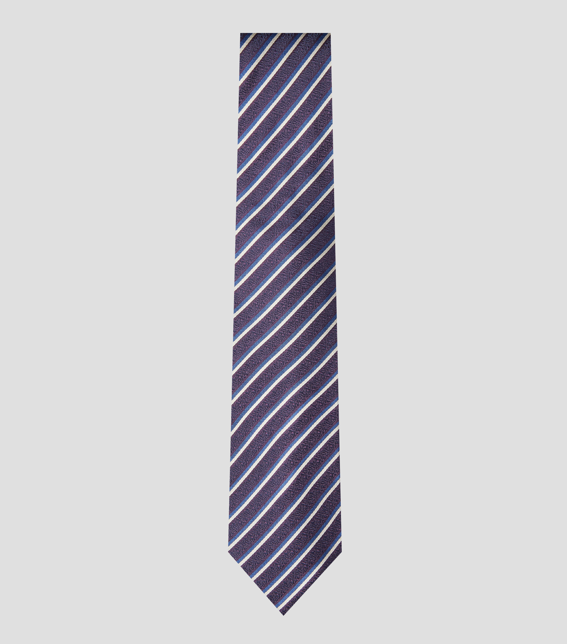 Corbata ancha en seda con rayas